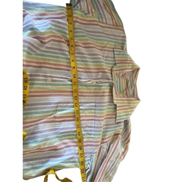 Alan Flusser Mens Multi Color Stripes Buttons Up Long Sleeve Shirt Size L - Picture 4 of 10
